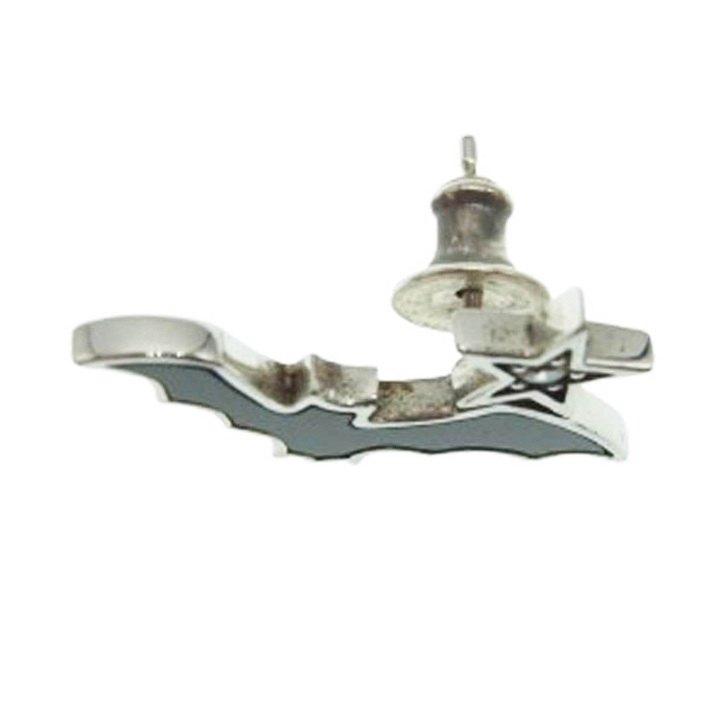 Justin Davis ジャスティンデイビス SEJ566 購入証明書付属 コウモリモチーフ スター ピアス ブラック系 シルバー系【中古】