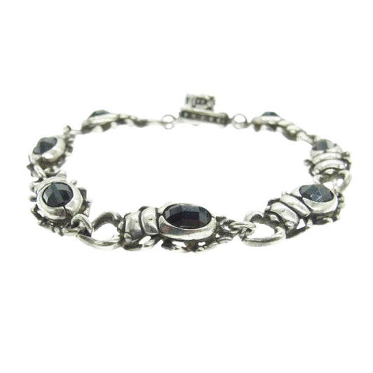 Justin Davis ジャスティンデイビス SBJ511 購入証明書付属 スタッグビートルデザイン オニキス ブレスレット シルバー系【中古】