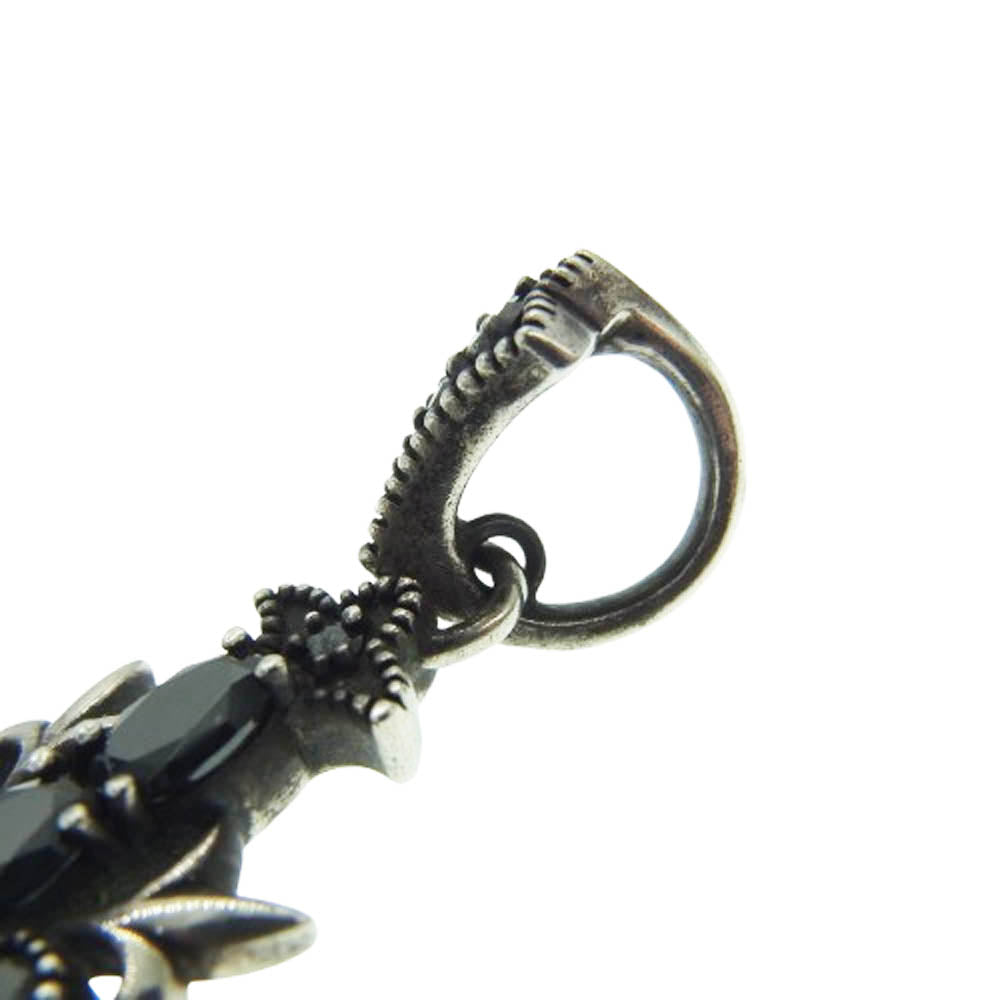 Justin Davis ジャスティンデイビス SPJ196 ST.POPE JOHN Pendant ラインストーン クロス ペンダントトップ ブラック系 シルバー系【中古】