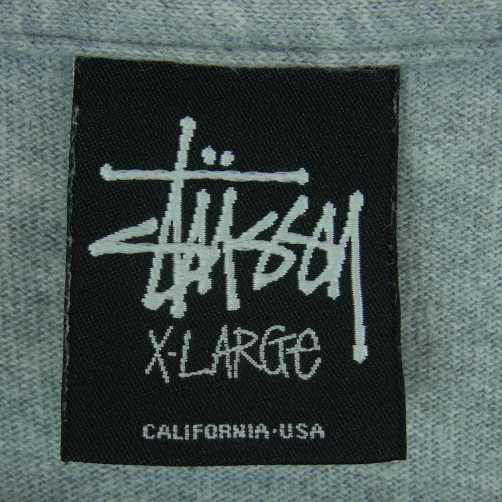 STUSSY ステューシー ロゴプリント ラグランスリーブ カットソー 長袖 コットン 中国製 グレー系 ブラック系 XL5【中古】