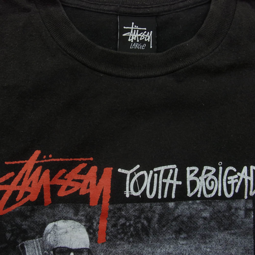 STUSSY ステューシー Youth Brigade Cold Chillin S/S Tee フロントプリント Tシャツ 半袖カットソー ブラック系 L【中古】