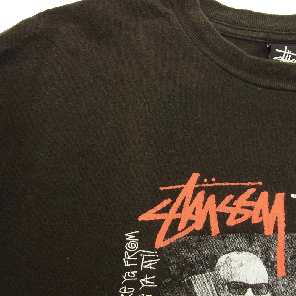 STUSSY ステューシー Youth Brigade Cold Chillin S/S Tee フロントプリント Tシャツ 半袖カットソー ブラック系 L【中古】