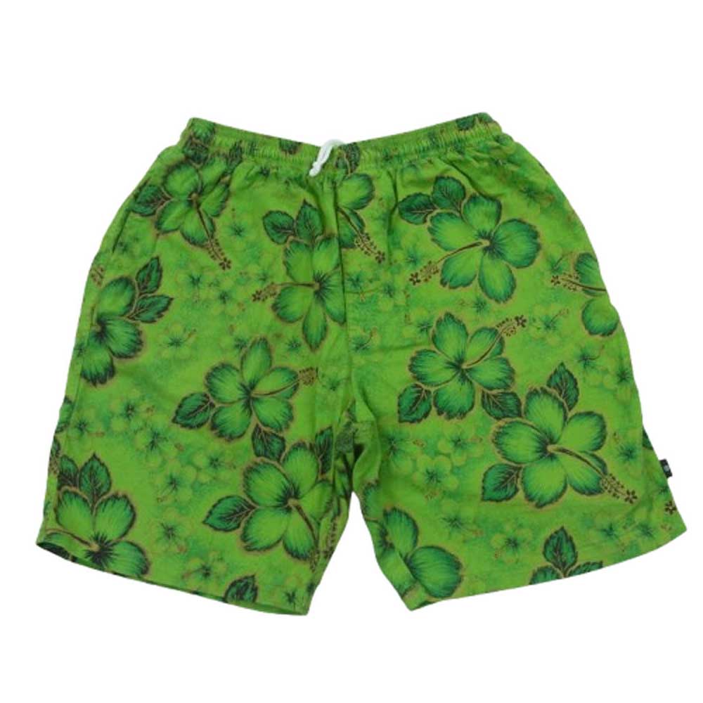 STUSSY ステューシー ボタニカル サーフ ショーツ ハーフ ショート パンツ コットン 中国製 グリーン系 XL5【中古】