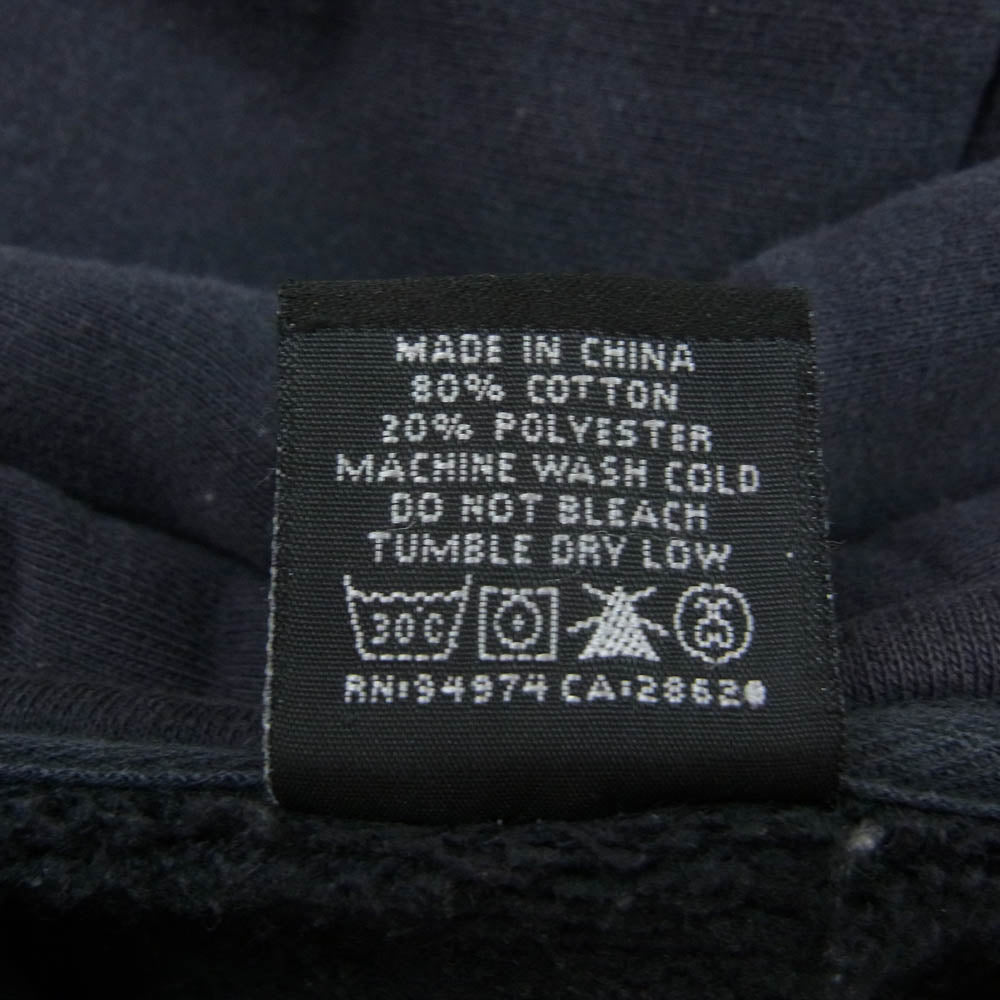 STUSSY ステューシー バックスニーカープリント シャネルロゴ ジップパーカー ブラック系 L【中古】