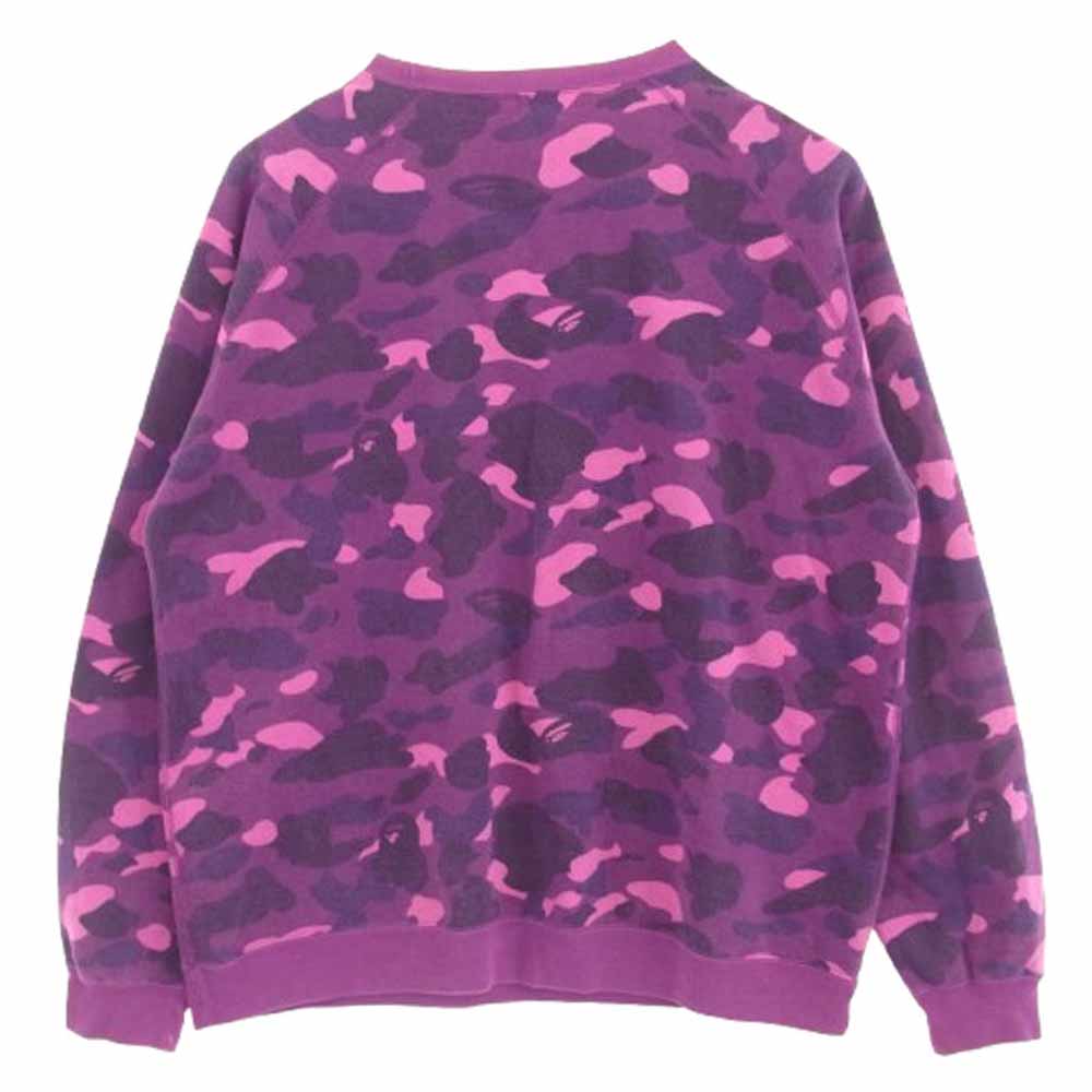 A BATHING APE アベイシングエイプ 00s BAPE ロゴ ライトストーン スウェット パープル系 XL【中古】