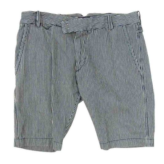 DIESEL ディーゼル ヒッコリー ショートパンツ デニム ハーフパンツ ネイビー系 32【中古】