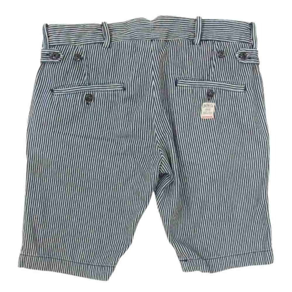 DIESEL ディーゼル ヒッコリー ショートパンツ デニム ハーフパンツ ネイビー系 32【中古】