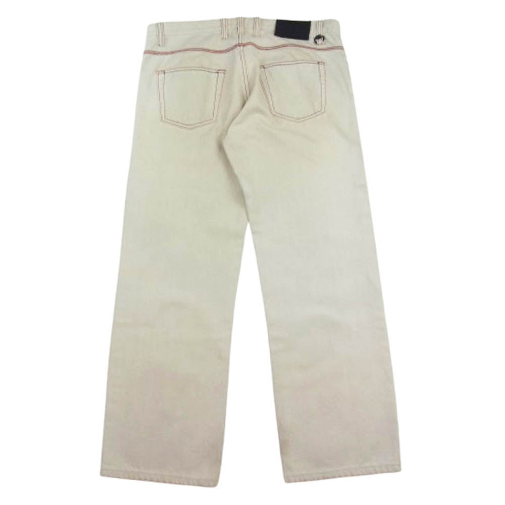 GUCCI グッチ 212008 XZ207 国内正規品 2ステッチ レギュラーフィット ボタンフライ デニム パンツ オフホワイト系 48【中古】