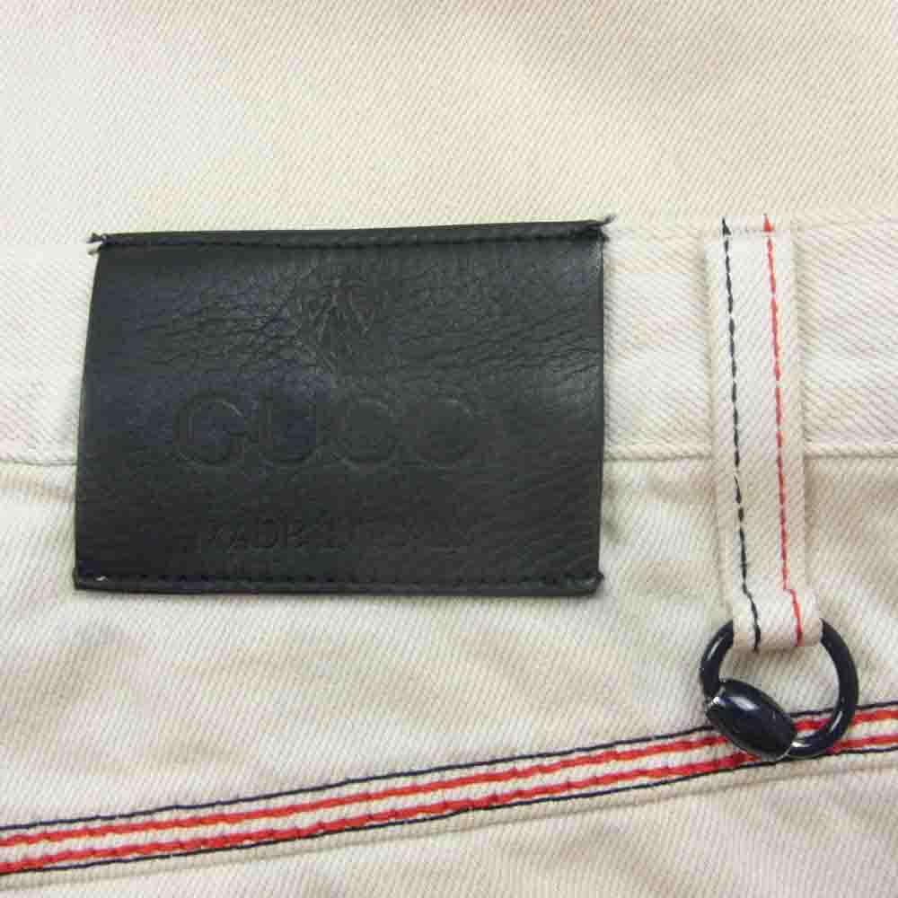 GUCCI グッチ 212008 XZ207 国内正規品 2ステッチ レギュラーフィット ボタンフライ デニム パンツ オフホワイト系 48【中古】