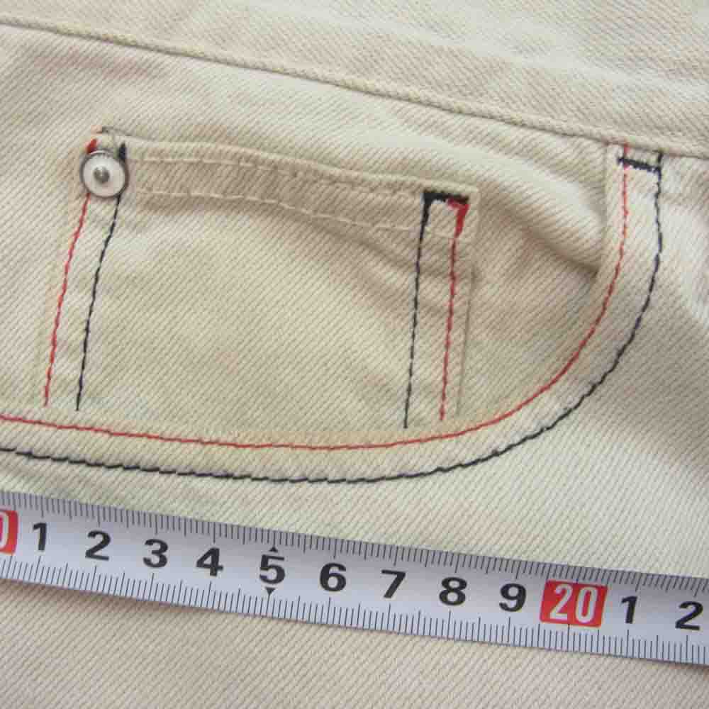 GUCCI グッチ 212008 XZ207 国内正規品 2ステッチ レギュラーフィット ボタンフライ デニム パンツ オフホワイト系 48【中古】