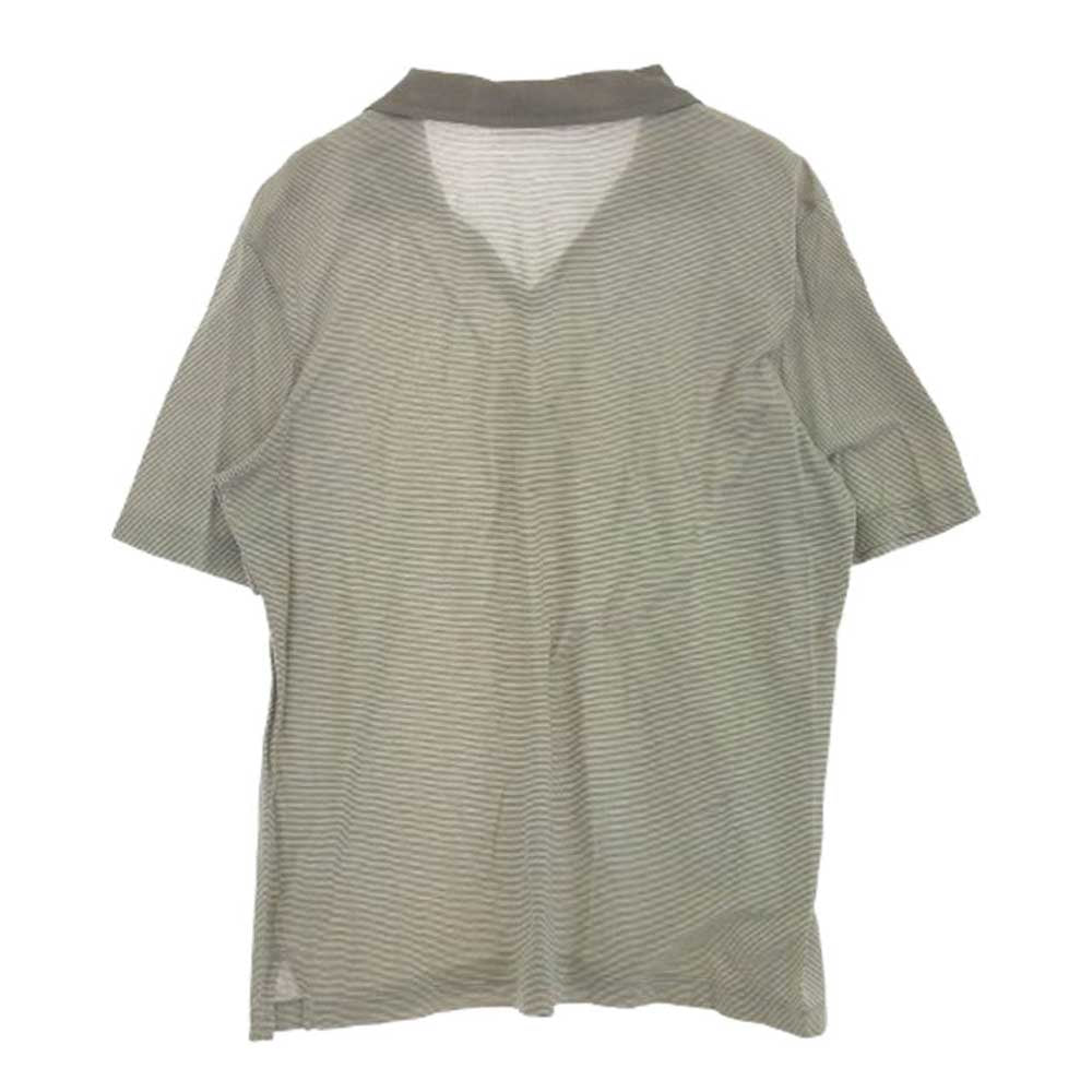 LOUIS VUITTON ルイ・ヴィトン スキッパー ボーダー 半袖 ポロシャツ グレー系 M【中古】