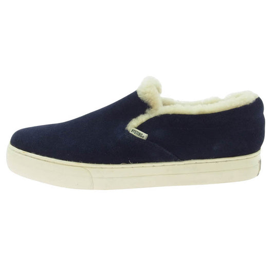 HYSTERIC GLAMOUR ヒステリックグラマー 134564721 シープファー スエード  スリッポン ローカット スニーカー ネイビー系 9【美品】【中古】