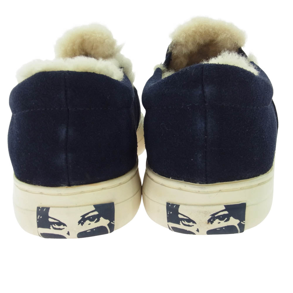 HYSTERIC GLAMOUR ヒステリックグラマー 134564721 シープファー スエード  スリッポン ローカット スニーカー ネイビー系 9【美品】【中古】