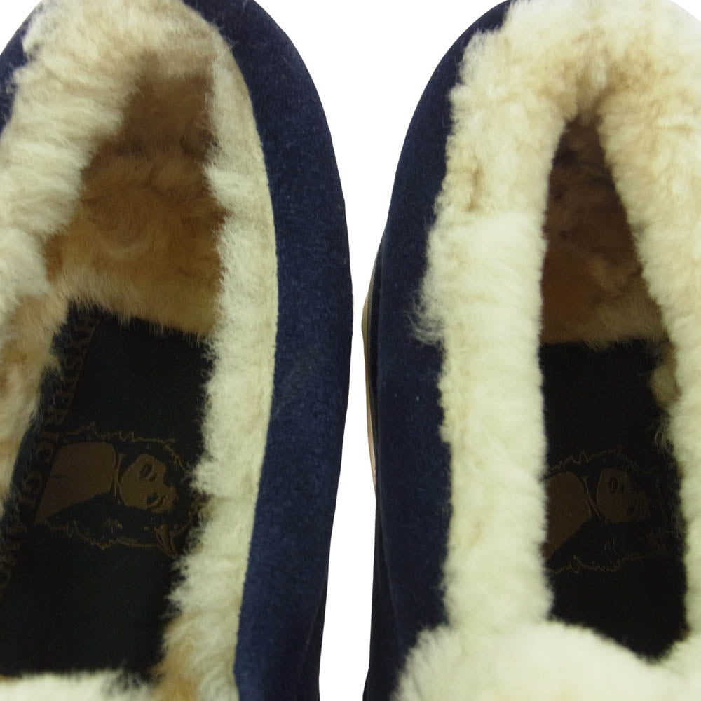 HYSTERIC GLAMOUR ヒステリックグラマー 134564721 シープファー スエード  スリッポン ローカット スニーカー ネイビー系 9【美品】【中古】