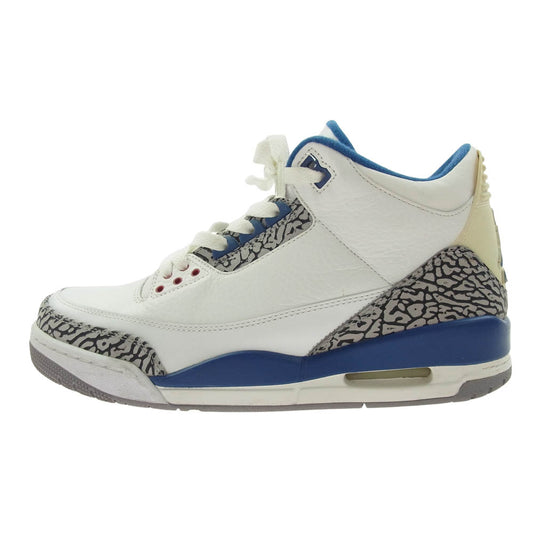 NIKE ナイキ 136064-104 Air Jordan 3 Retro True Blue エアジョーダン3 レトロ トゥルー ブルー ハイカット スニーカー ホワイト系 27cm【中古】