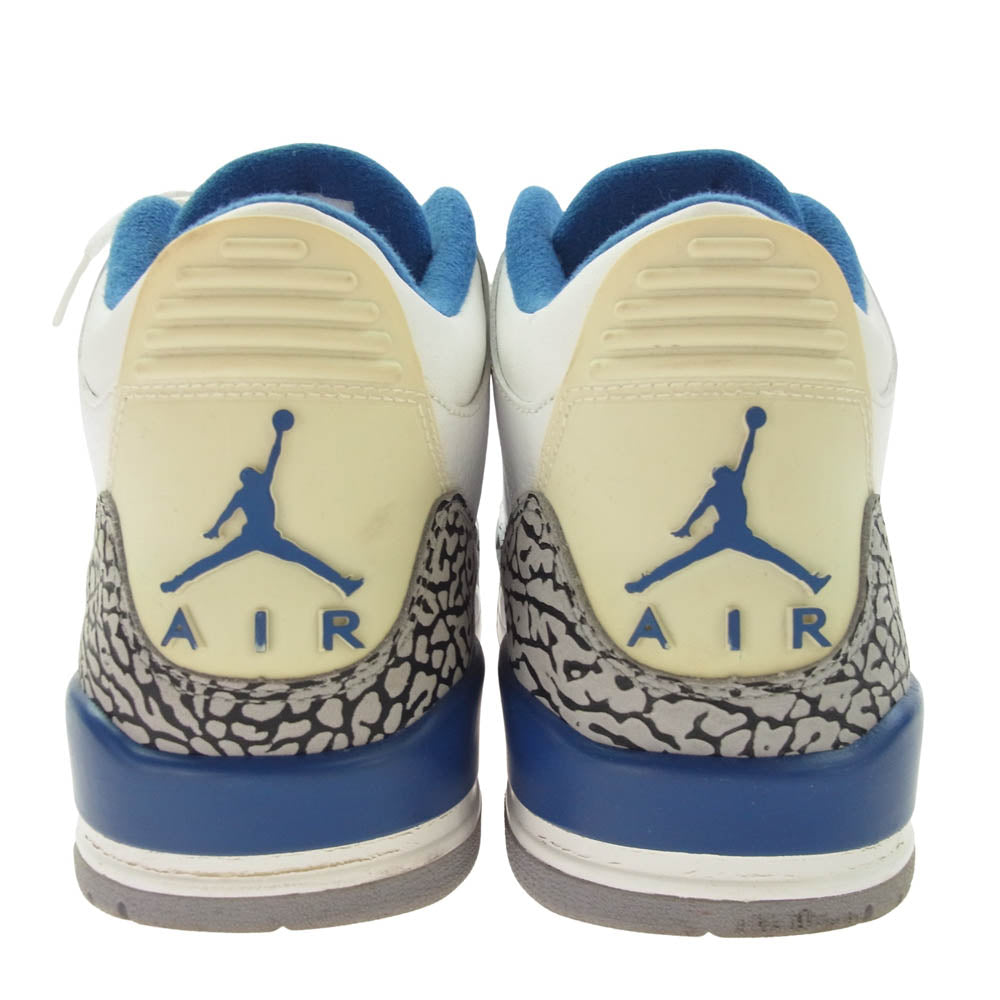 NIKE ナイキ 136064-104 Air Jordan 3 Retro True Blue エアジョーダン3 レトロ トゥルー ブルー ハイカット スニーカー ホワイト系 27cm【中古】