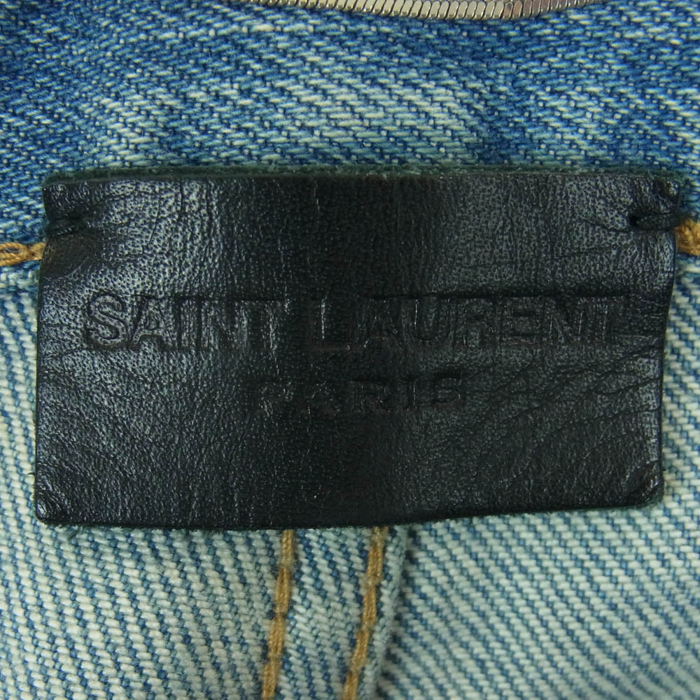 SAINT LAURENT サンローラン 606663 YO507 国内正規品 Knee Crash Skinny Jeans ダメージ加工 スキニー デニム パンツ インディゴブルー系 27【中古】
