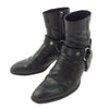 SAINT LAURENT サンローラン 634225 WYATT 40 HARNESS BOOT ワイアット ハーネスストラップ サイドジップ リング ブーツ ブラック系 41【中古】