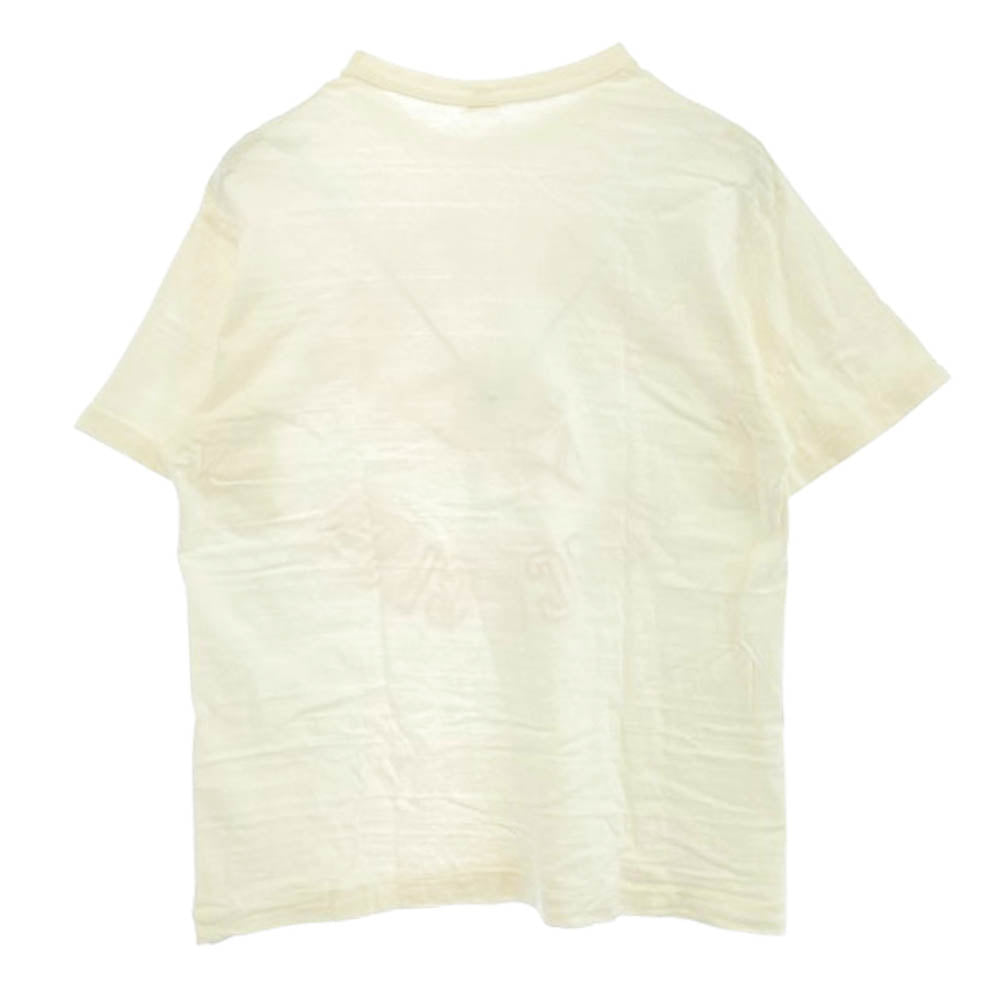 WAREHOUSE ウエアハウス CARLETON フロッキープリント Tシャツ オフホワイト系 L【中古】