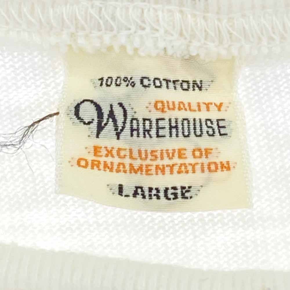 WAREHOUSE ウエアハウス CARLETON フロッキープリント Tシャツ オフホワイト系 L【中古】