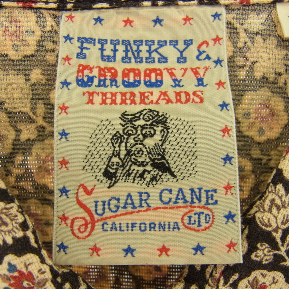 SUGAR CANE シュガーケーン SC38462 PIMA PANAMA WESTERN SHIRT パナマ織 ウエスタン 半袖 シャツ ダークブラウン系 L【中古】