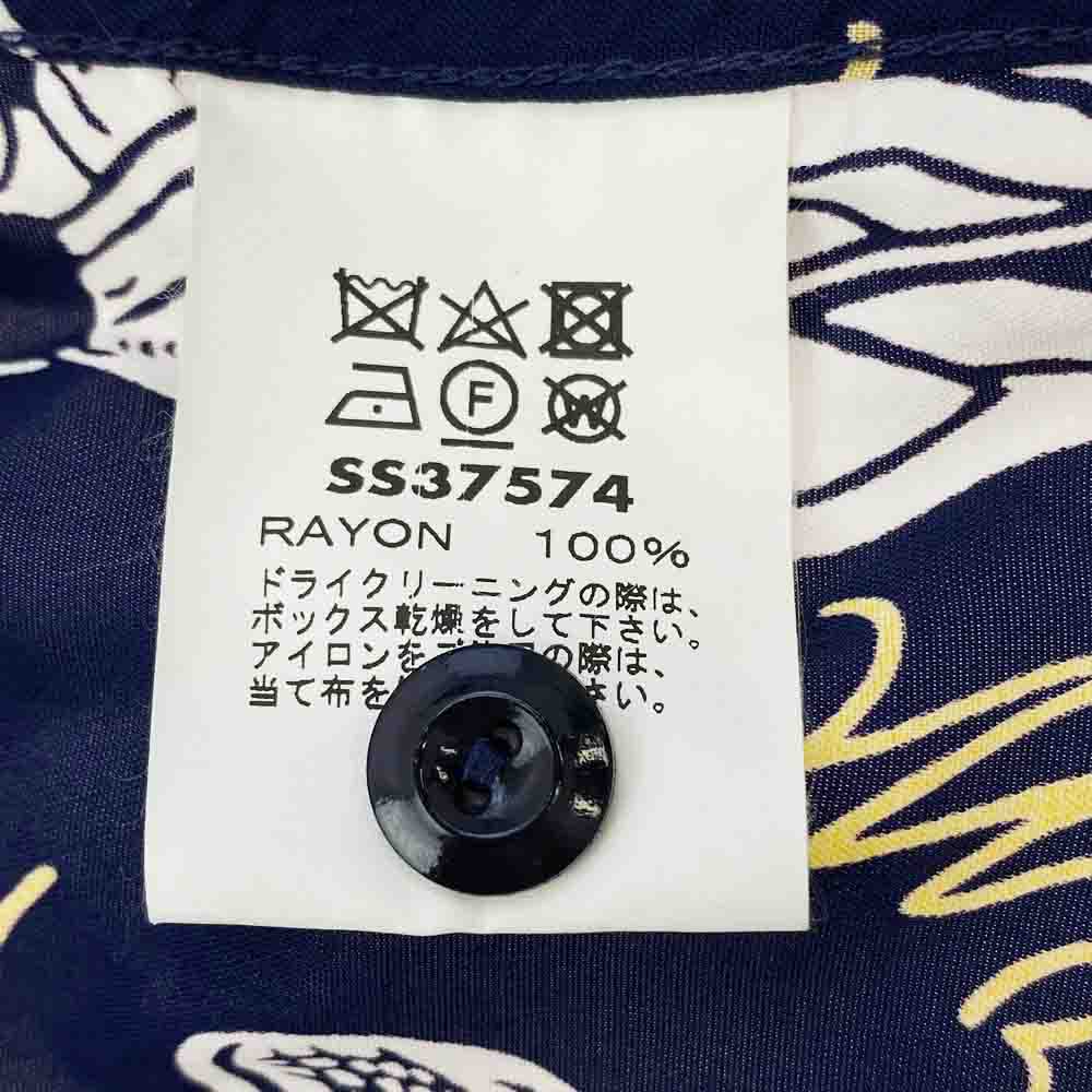 SUN SURF サンサーフ SS37574 SPECIAL EDITION HISTORICAL EVIDENCE スペシャル 洋柄 アロハ ハワイアン シャツ ネイビー系 M【中古】