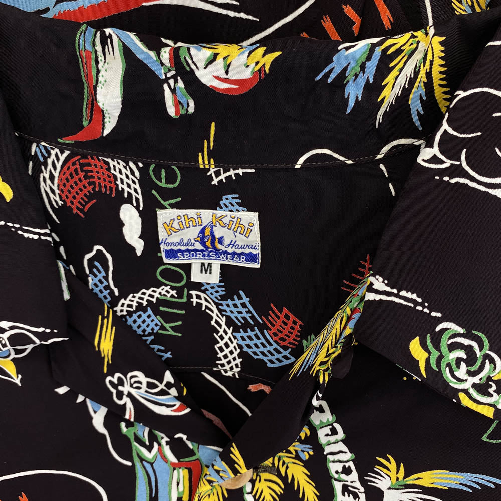 SUN SURF サンサーフ SS37860 SPECIAL EDITION LAND OF ALOHA DISCOVERED スペシャル 洋柄 アロハ ハワイアン シャツ ダークブラウン系 M【中古】