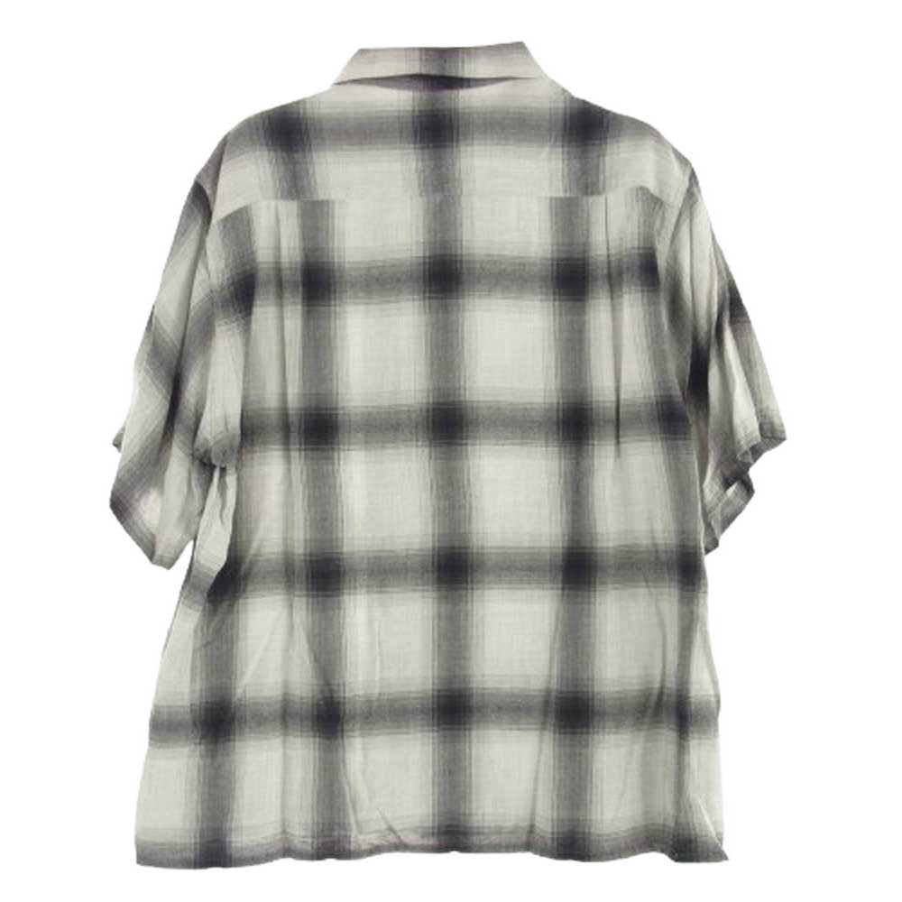 WACKO MARIA ワコマリア 23SS Ombre Check Open Collar Shirt S／S  オンブレチェック 半袖 オープン シャツ グレー系 M【美品】【中古】