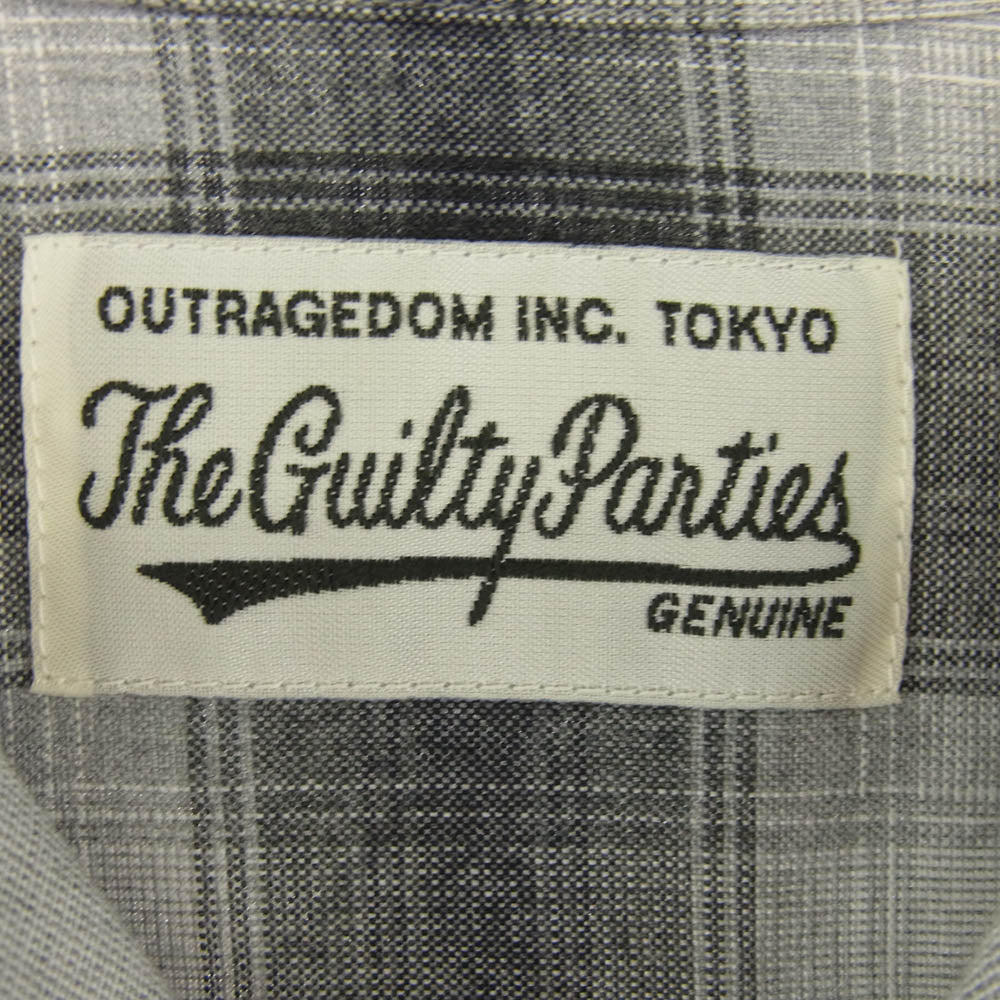 WACKO MARIA ワコマリア 23SS Ombre Check Open Collar Shirt S／S  オンブレチェック 半袖 オープン シャツ グレー系 M【美品】【中古】