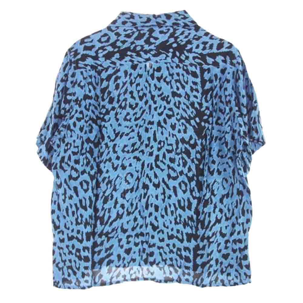 WACKO MARIA ワコマリア 23SS HAWAIIAN SHIRT S/S (TYPE-6) LEOPARD ハワイアン アロハ シャツ レオパード ライトブルー系 M【美品】【中古】