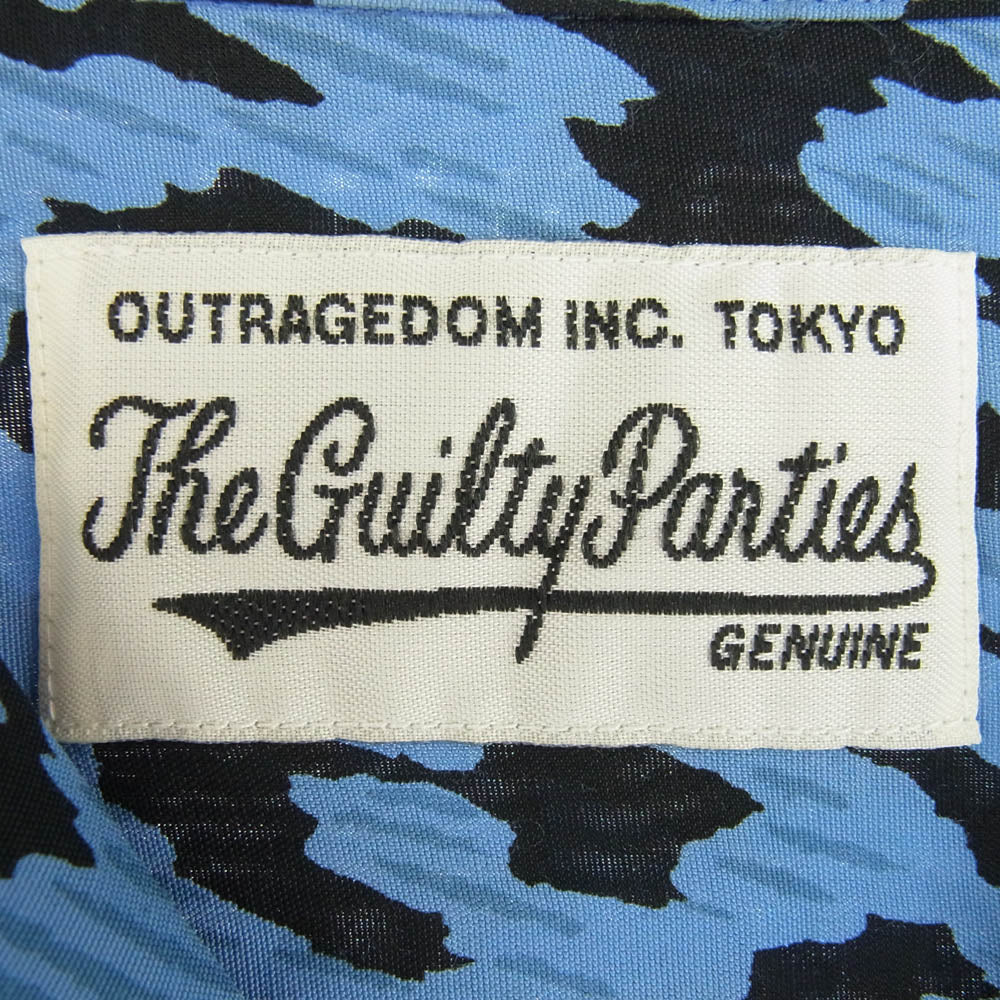 WACKO MARIA ワコマリア 23SS HAWAIIAN SHIRT S/S (TYPE-6) LEOPARD ハワイアン アロハ シャツ レオパード ライトブルー系 M【美品】【中古】