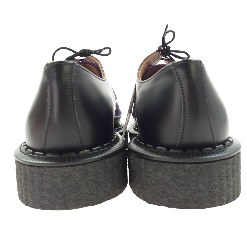 GEORGE COX ジョージコックス 3705 V M/G GIBSON ギブソン ジョニーロットン パープルスエード レザー ラバーソール シューズ ブラック系 UK10【極上美品】【中古】