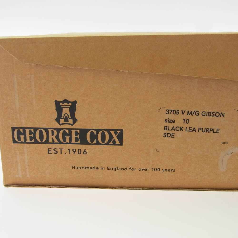 GEORGE COX ジョージコックス 3705 V M/G GIBSON ギブソン ジョニーロットン パープルスエード レザー ラバーソール シューズ ブラック系 UK10【極上美品】【中古】