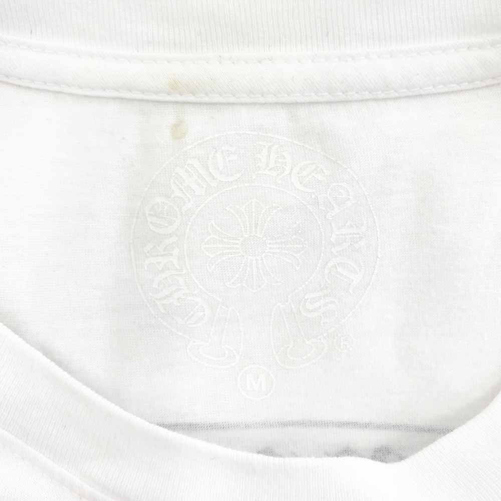 CHROME HEARTS クロムハーツ（原本無） スクロールラベル ポケット 半袖  Tシャツ ホワイト系 M【中古】