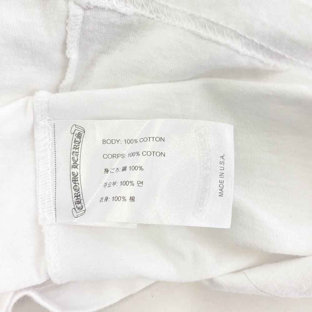 CHROME HEARTS クロムハーツ（原本無） スクロールラベル ポケット 半袖  Tシャツ ホワイト系 M【中古】