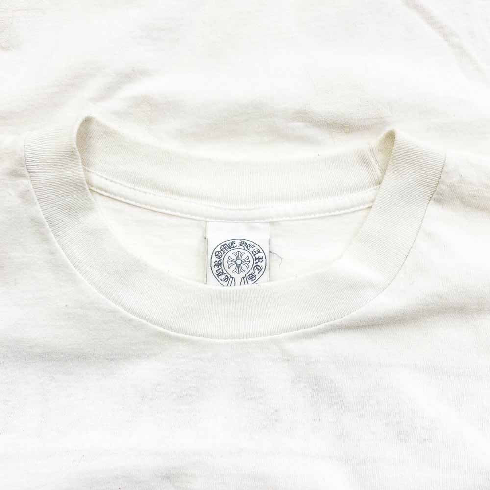 CHROME HEARTS クロムハーツ（原本無） ホースシュー ポケット スクロール ラベル スター 半袖 Tシャツ ホワイト系 M【中古】