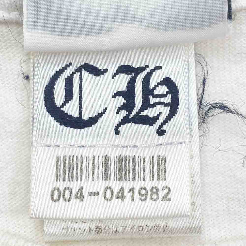 CHROME HEARTS クロムハーツ（原本無） ホースシュー ポケット スクロール ラベル スター 半袖 Tシャツ ホワイト系 M【中古】