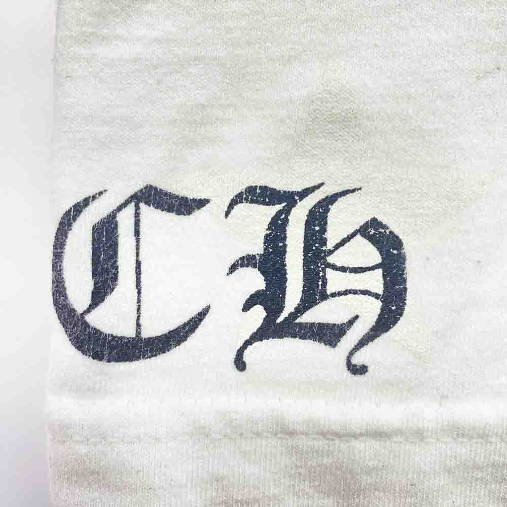 CHROME HEARTS クロムハーツ（原本無） ホースシュー ポケット スクロール ラベル スター 半袖 Tシャツ ホワイト系 M【中古】