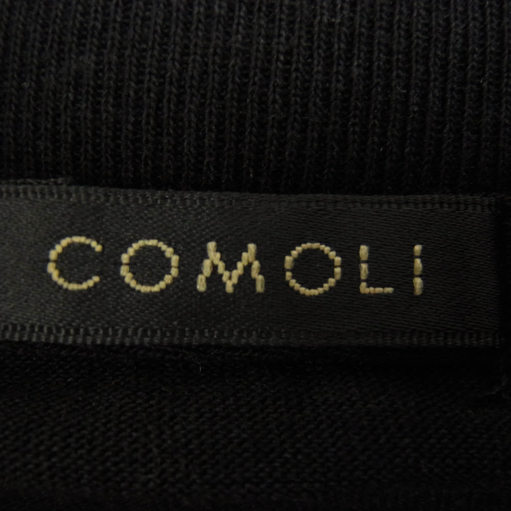 COMOLI コモリ A03-0513 コットン ジャージ モックネック プルオーバー 長袖カットソー ブラック系 1【中古】