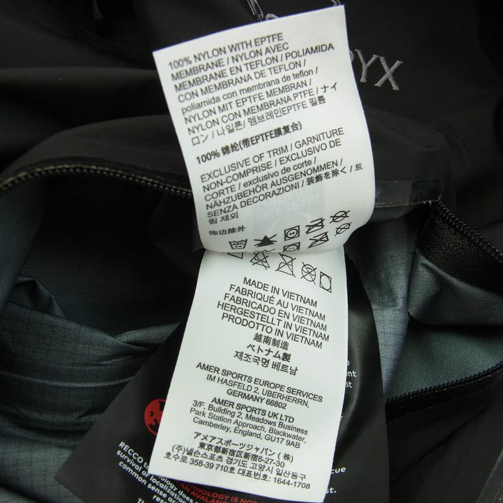 ARC'TERYX アークテリクス X000006488 Beta AR Jacket GORE-TEX ベータ ゴアテックス マウンテンパーカー ナイロンジャケット ブラック系 XL【中古】