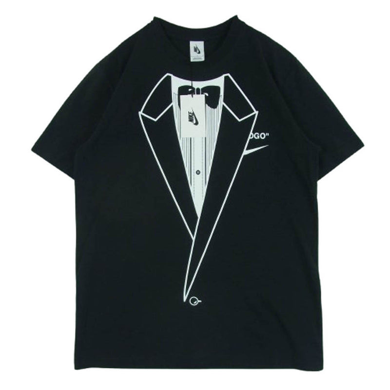 NIKE ナイキ BQ0827-010 Off-White NRG A6 T-Shirt オフホワイト プリント 半袖 Tシャツ ブラック系 L【極上美品】【中古】