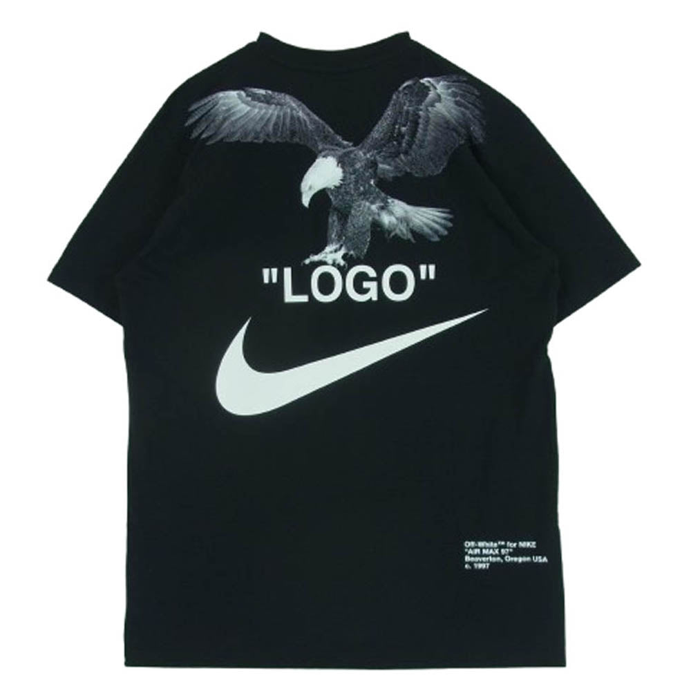 NIKE ナイキ BQ0827-010 Off-White NRG A6 T-Shirt オフホワイト プリント 半袖 Tシャツ ブラック系 L【極上美品】【中古】
