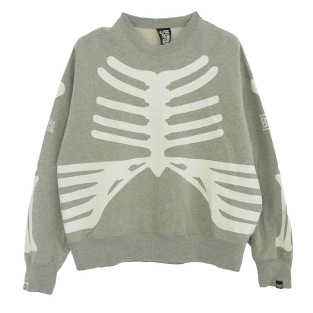 Billionaire Boys Club ビリオネアボーイズクラブ x BOUNTY HUNTER バウンティーハンター プリント クルー スウェット グレー系 L【中古】