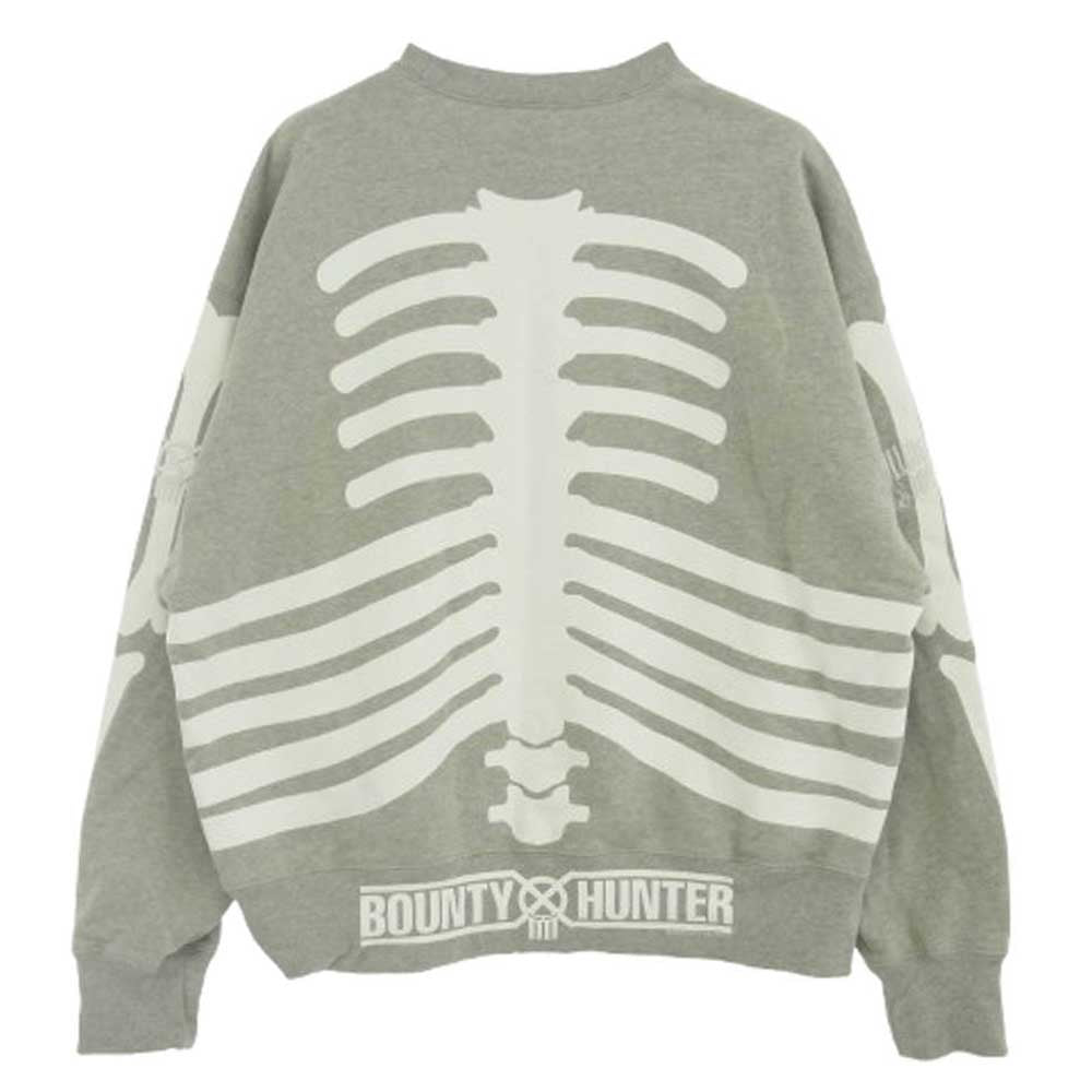 Billionaire Boys Club ビリオネアボーイズクラブ x BOUNTY HUNTER バウンティーハンター プリント クルー スウェット グレー系 L【中古】