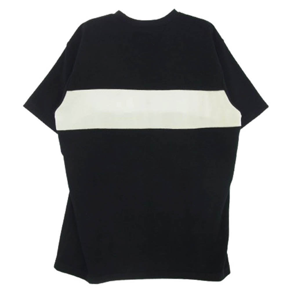 Supreme シュプリーム 18SS Chest Stripe Terry Top スクリプト ロゴ刺繍 チェスト ストライプ 半袖 パイル Tシャツ ブラック系 L【中古】