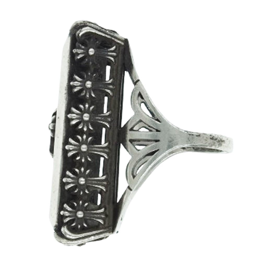 CHROME HEARTS クロムハーツ（原本無） RECT CH CRS SIDE カクテルCH リング 11.5号【中古】