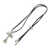 CHROME HEARTS クロムハーツ（原本無） DBL CH CRS LRG ラージダブルCHクロス スパイク レザーブレード レースストッパー ネックレス シルバー系【中古】