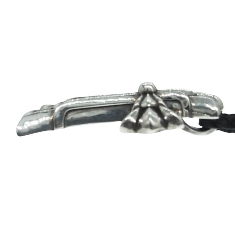 CHROME HEARTS クロムハーツ（原本無） DBL CH CRS LRG ラージダブルCHクロス スパイク レザーブレード レースストッパー ネックレス シルバー系【中古】