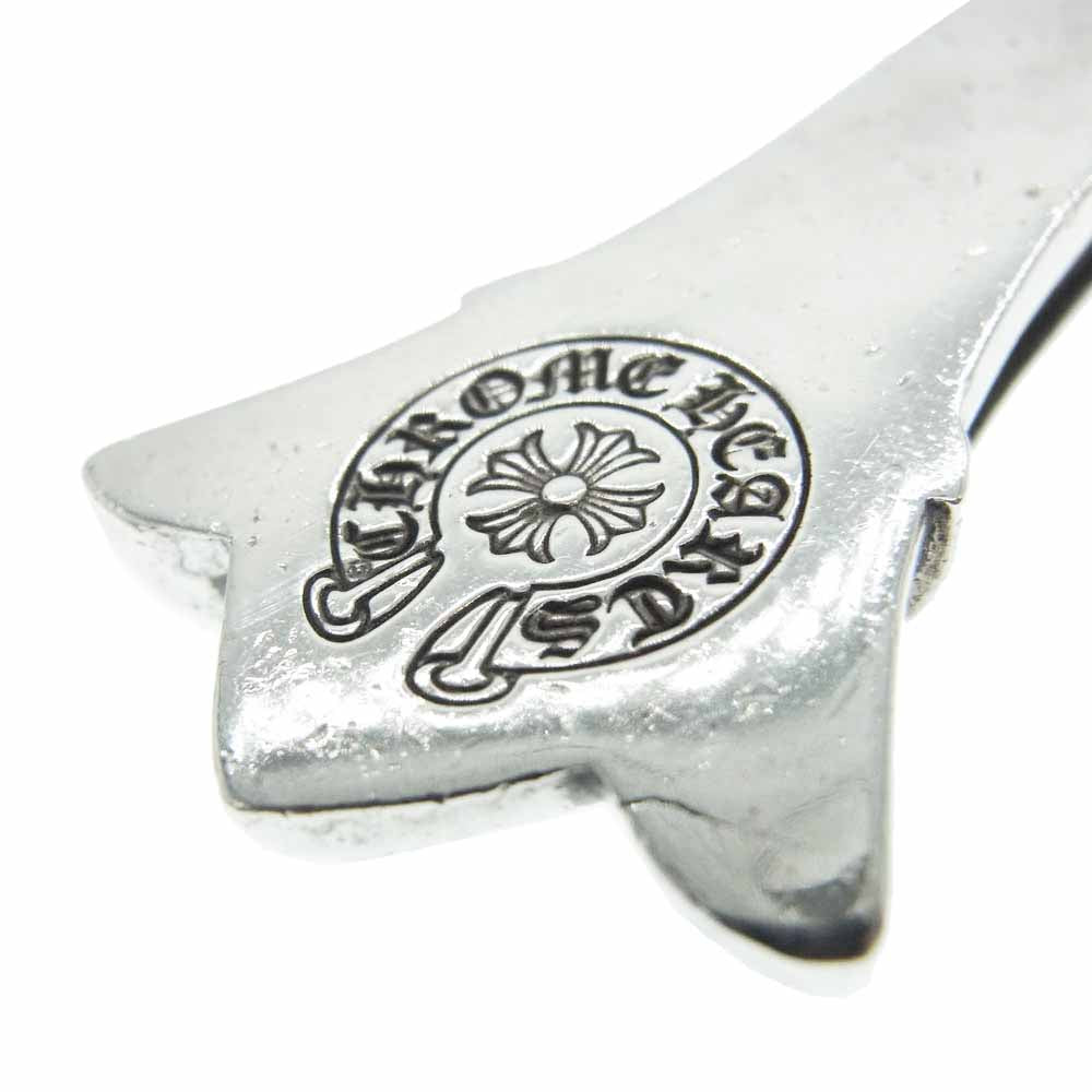 CHROME HEARTS クロムハーツ（原本無） DBL CH CRS LRG ラージダブルCHクロス スパイク レザーブレード レースストッパー ネックレス シルバー系【中古】