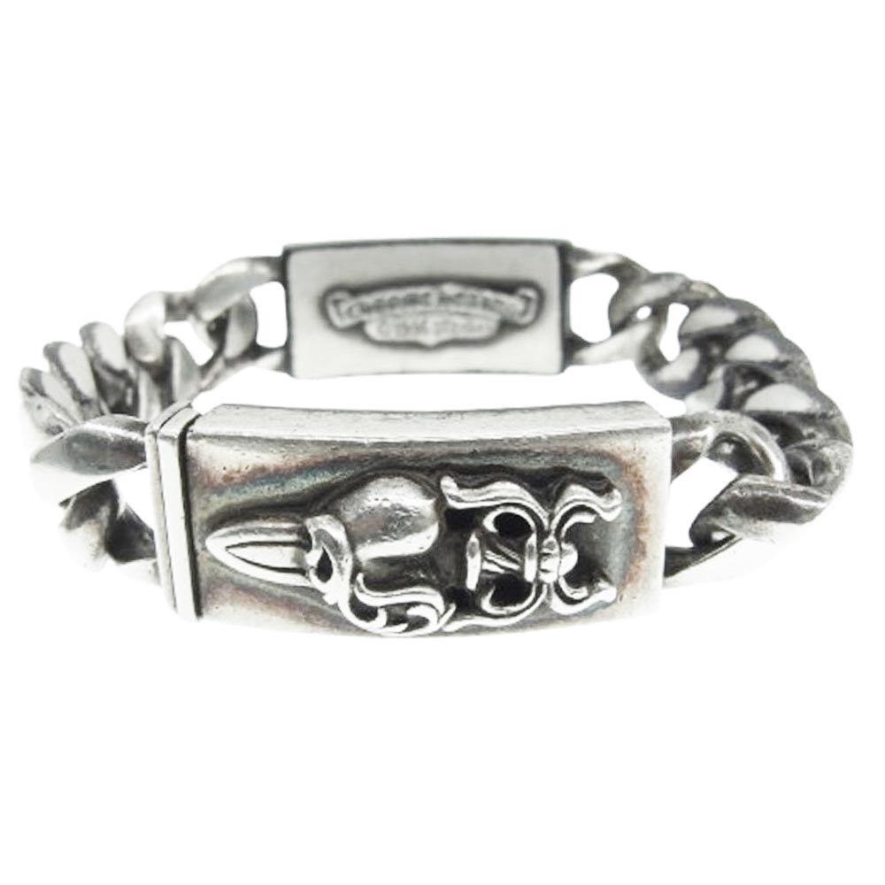 CHROME HEARTS クロムハーツ（原本無） ID FLRL HEART DBL FLRL DGGR オールドフローラルハート ダガーハート ダブル IDクラシック リンク ブレスレット【中古】